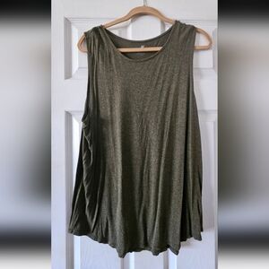 Olive Green Sleeveless Women's Tank Top